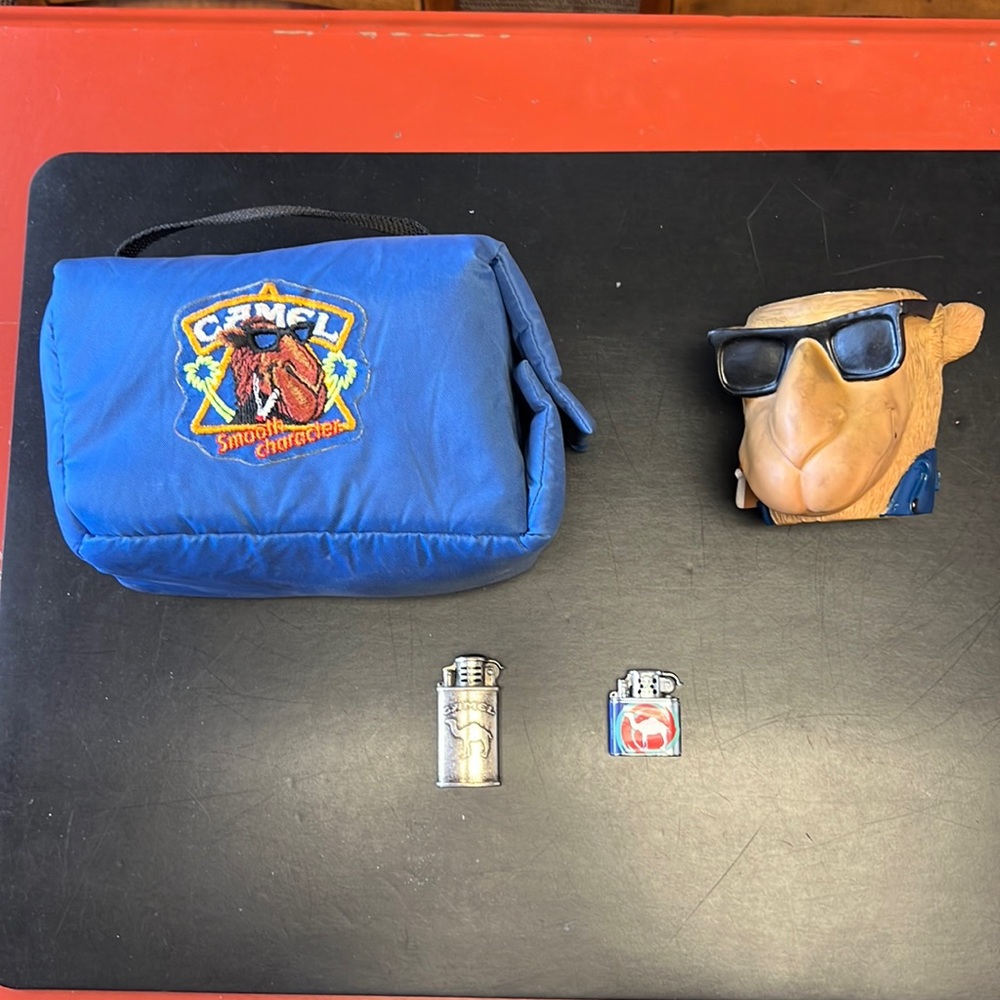 Camel. Joe Camel. Smooth Character Lot. Container, Drink Holder and Camel Lights